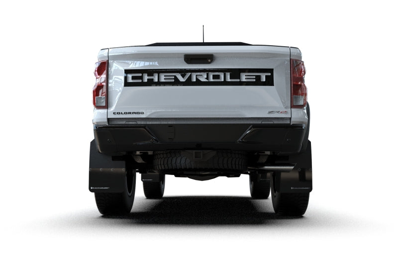 Rally Armor 23-26 Chevy Colorado ZR2 &amp; Z71 Black Mud Flap - White Logo