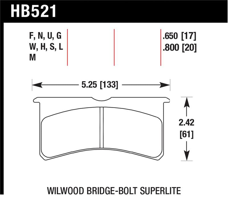 Hawk Wilwood Superlite DTC-30 Race Brake Pads