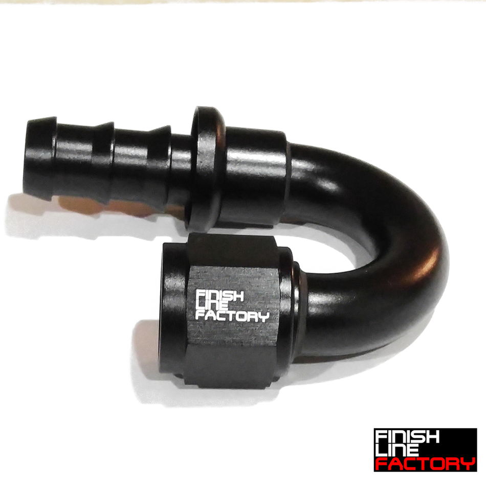 FLF Push Lock Hose End - 180 Degree