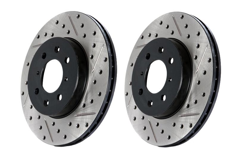 StopTech 16-17 Subaru WRX (w/Eyesight Technology) Sport Slotted & Drilled Rear Left Rotor