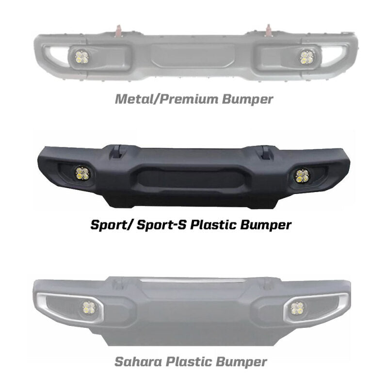Baja Designs 2018 Wrangler JL Squadron Pro Series Fog Pocket Kit