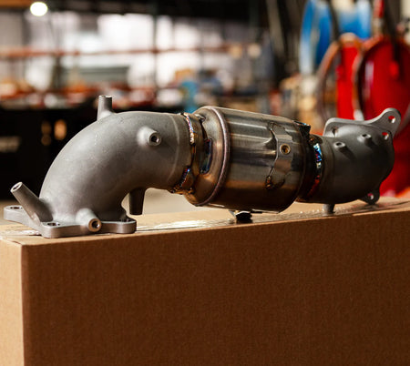 High Efficiency Downpipe Upgrade Honda Civic, Accord, Acura Integra 1.5T - Silver Cerakote Finish