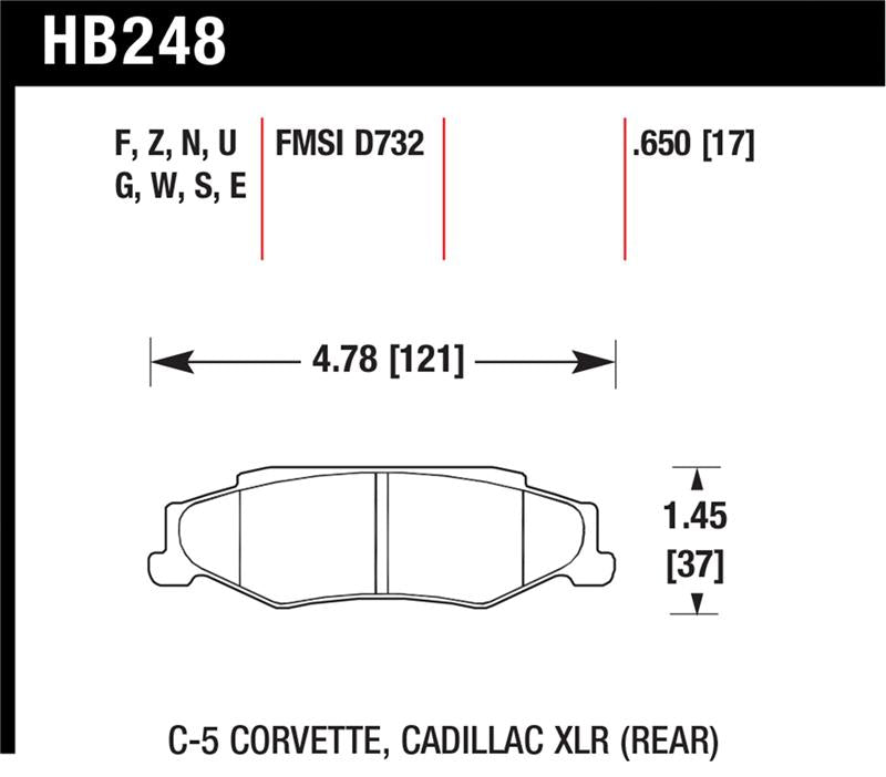 Hawk 97-12 Corvette/01-04 Z06/05-09 Z51 DTC-30 Race Rear Brake Pads
