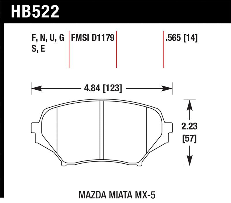 Hawk 06-14 Mazda MX-5 Miata (NC) DTC-70 Race Front Brake Pads