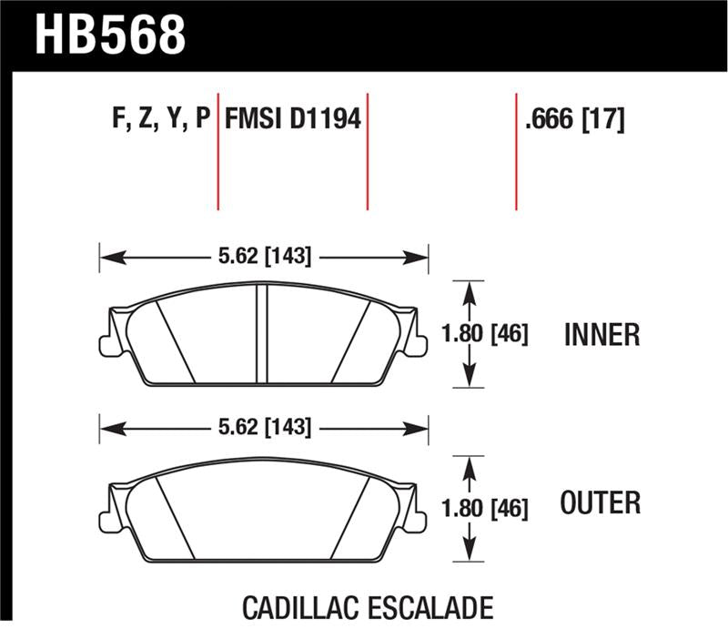 Hawk 07 Chevy Tahoe LTZ LTS Rear Brake Pads