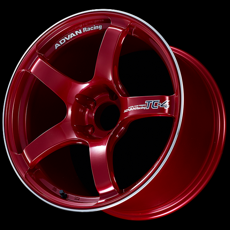 Advan TC4 18x7.5 / +48 Offset / 5-114.3 / 73mm Bore / Racing Candy Red & Ring