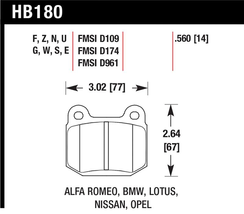 Hawk 03-06 Evo / 04-09 STi / 03-07 350z Track DTC-30 Rear Pads