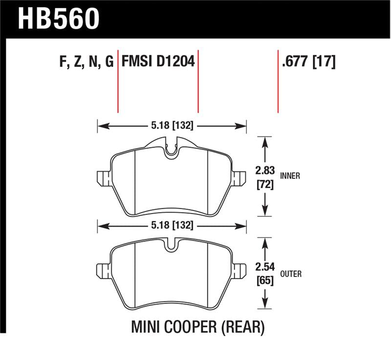 Hawk 05-06 JCW R53 Cooper S & 07+ R56 Cooper S HPS Street Front Brake Pads