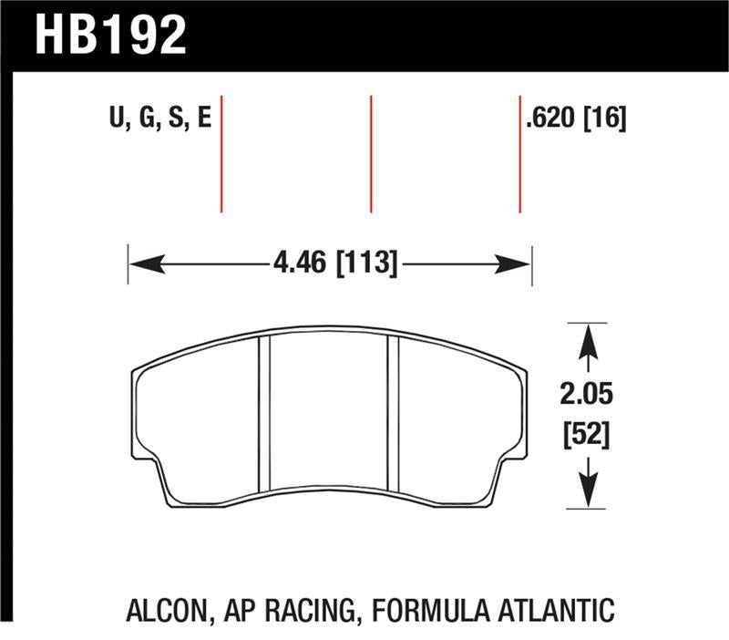 Hawk AP Racing CP4567 / CP5040-10/11/12/13S4 / CP5100 / CP5108 / CP6760 DTC-60 Race Brake Pads