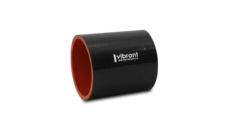 Vibrant 4.25in I.D. x 3in Long Gloss Black Silicone Hose Coupling