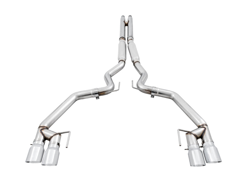 AWE Tuning 2018+ Ford Mustang GT (S550) Cat-Back Exhaust - Track Edition (Quad Chrome Silver Tips)