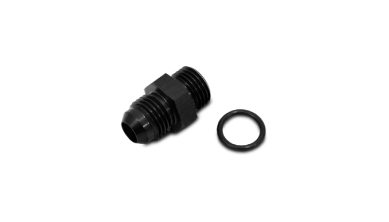 Vibrant -8AN Male Flare to 4AN ORB Male Straight Adapter w/O-Ring - Anodized Black