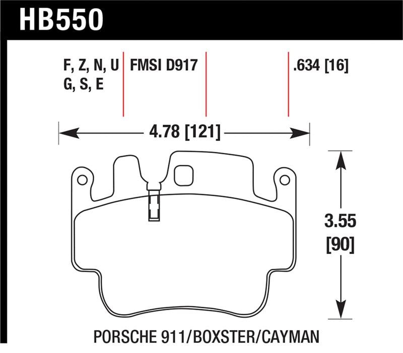 Hawk 98-05 Porsche 911 Front & Rear / 00-07 Boxster / 06 Cayman Front DTC-60 Race Brake Pads