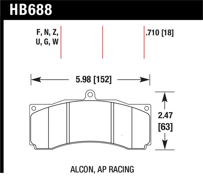 Hawk AP Racing / Stoptech / Alcon DTC-60 Race Brake Pads