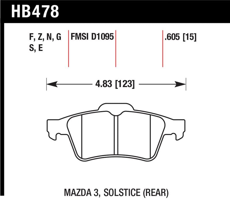 Hawk 13-14 Ford Focus ST / Mazda/ Volvo DTC-70 Race Rear Brake Pads