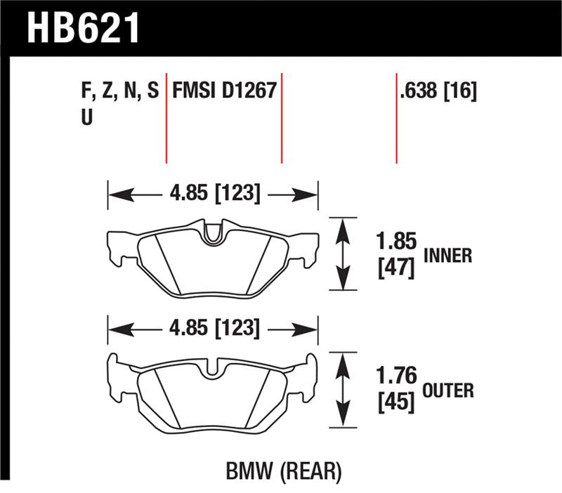 Hawk 08-11 BMW 128i / 10 BMW 323i / 07-11 BMW 328i / 07-11 BMW 328XI DTC-70 Race Rear Brake Pads