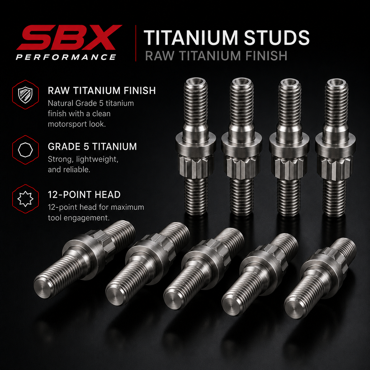 SBX Raw Titanium Stud Kit