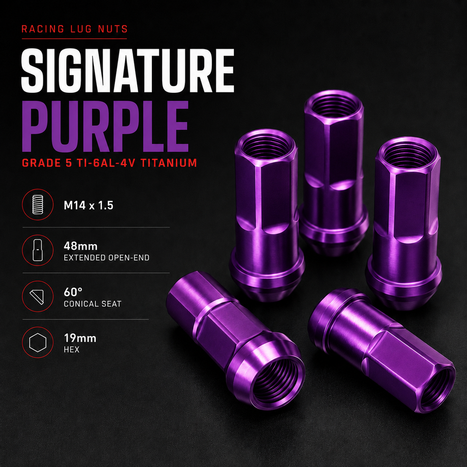 SBX Signature Purple Grade 5 Titanium Racing Lug Nuts – M14 x 1.5