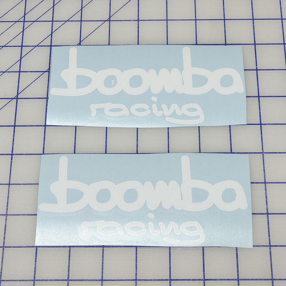 Boomba Racing Precision Cut WHITE Vinyl Stickers