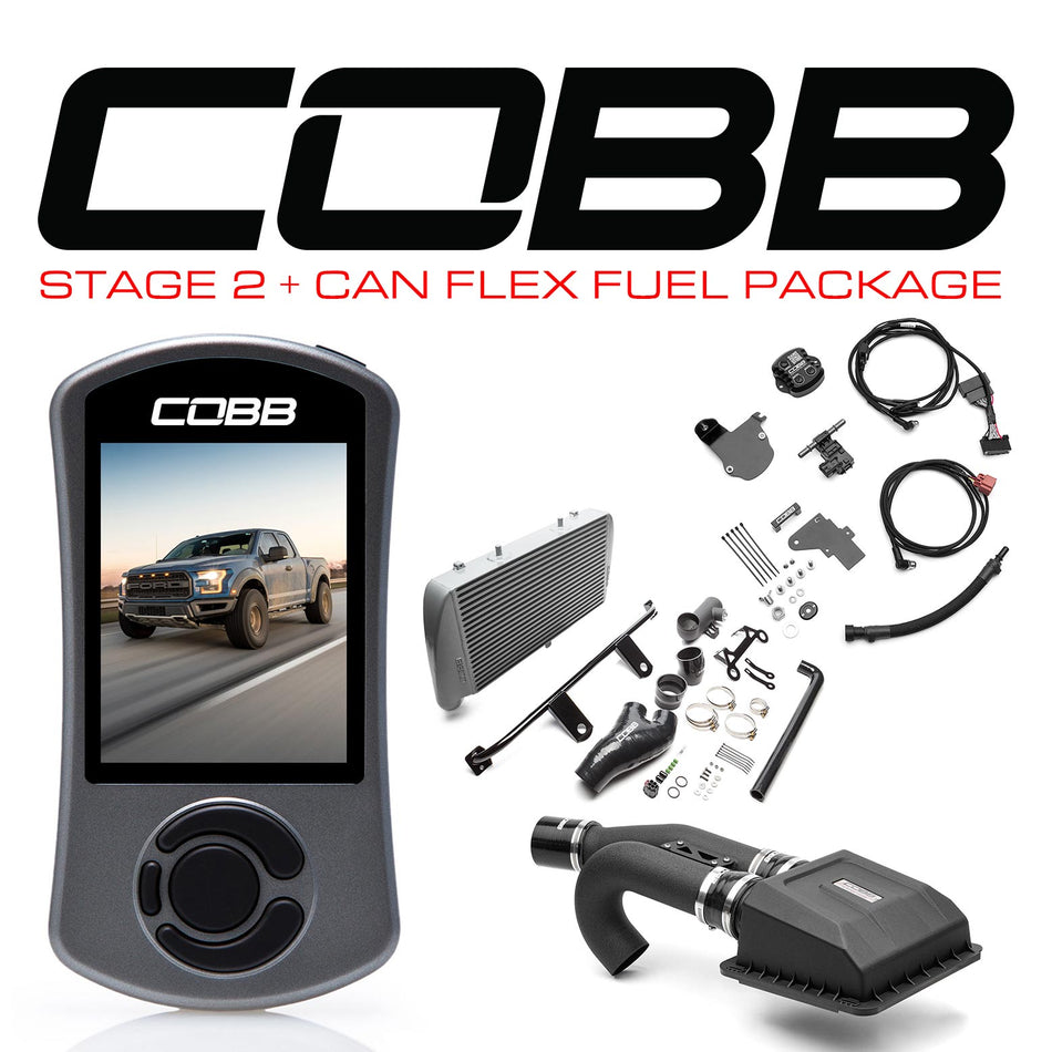Cobb 17-20 Ford F-150 Ecoboost Raptor w/TCM Stage 2+ CAN Flex Fuel Power Package - Silver