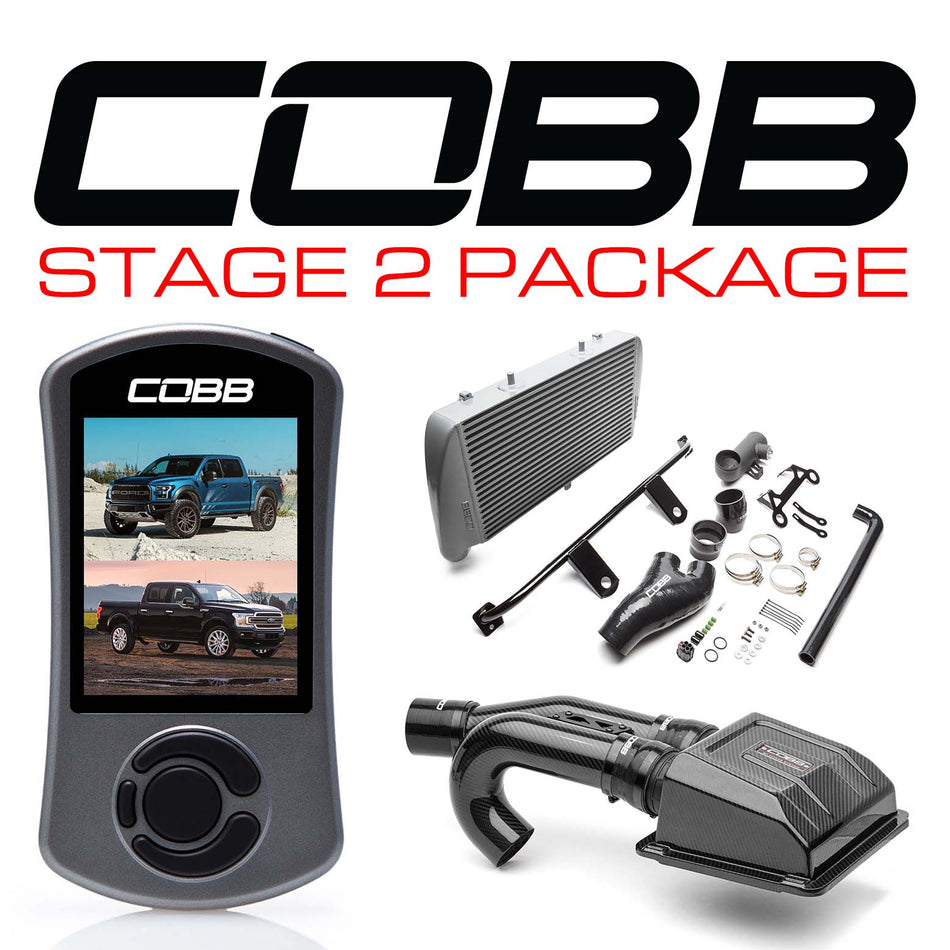 Cobb 17-20 Ford F-150 Raptor Stage 2 Redline Carbon Fiber Power Package w/TCM - Silver
