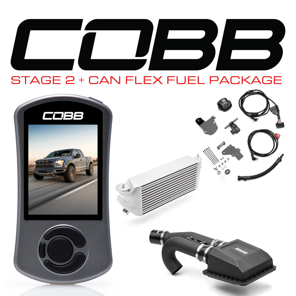 Cobb 17-20 Ford F-150 Ecoboost Raptor Stage 2+ CAN Flex Fuel Power Pkg (OE Loc I/C) - Silver