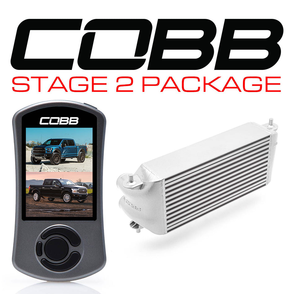 Cobb Ford F-150 Ecoboost Raptor/Ltd. w/TCM Stage 2 Power Pkg - Silver (Factory Loc. I/C + NO INTAKE)