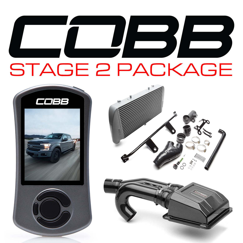 Cobb 17-19 Ford F-150 EcoBoost 3.5L Stage 2 Redline Carbon Fiber Power Package w/TCM - Silver