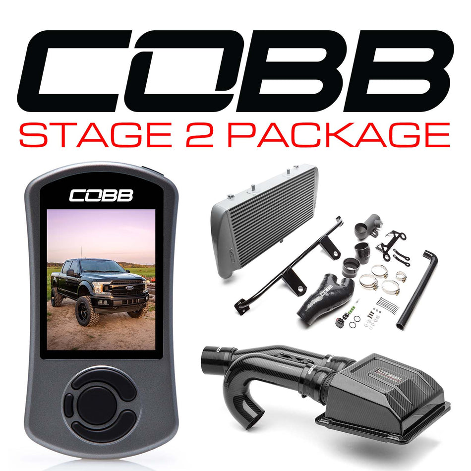 Cobb 2020 Ford F-150 EcoBoost 3.5L Stage 2 Redline Carbon Fiber Power Package - Silver