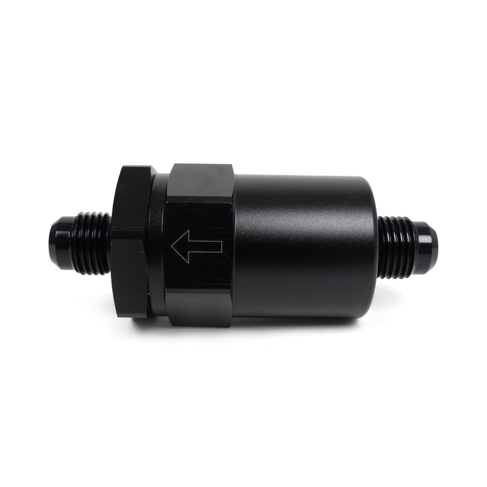 Hybrid Racing Black Inline Fuel Filter 6AN to 6AN (Universal)