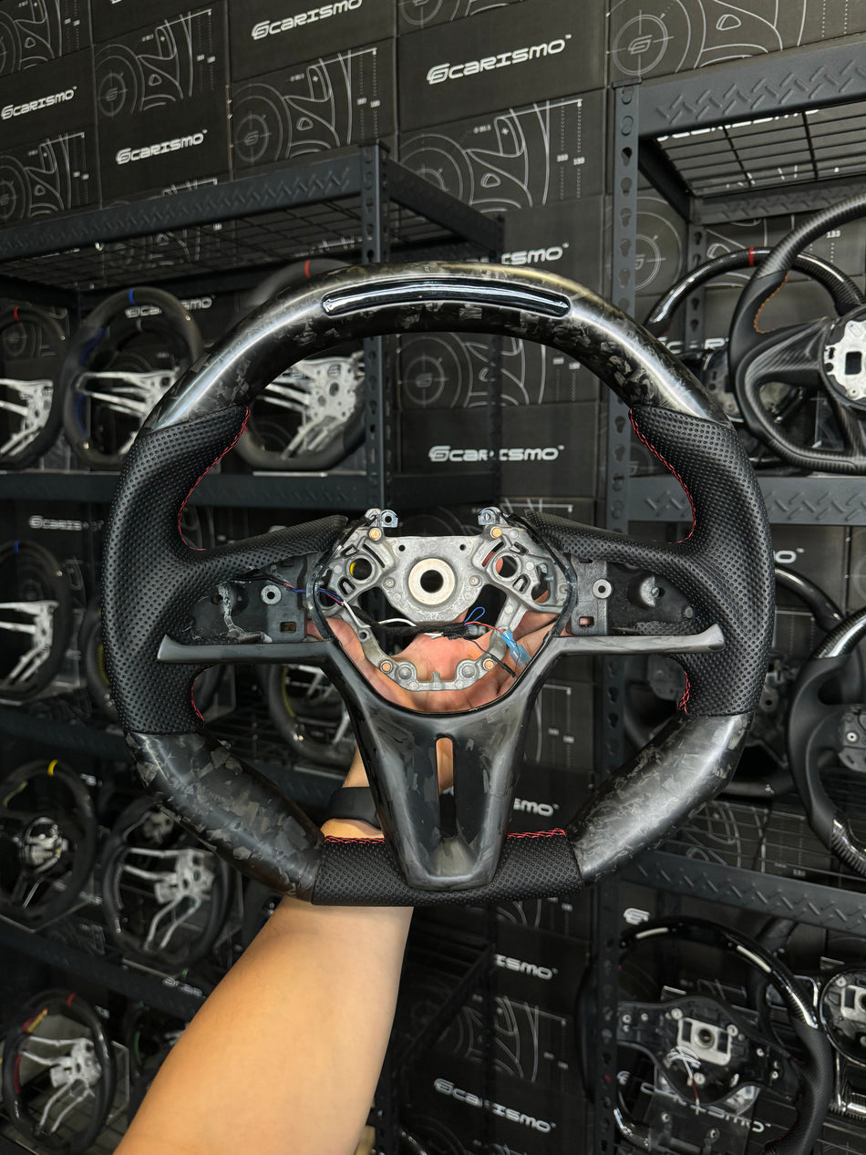 [Media/Test] Nissan GT-R (R35 EBA) - Sequential RPM LED - Matte Forged Carbon - Perforated Leather - Red Stitching  - No Stripe