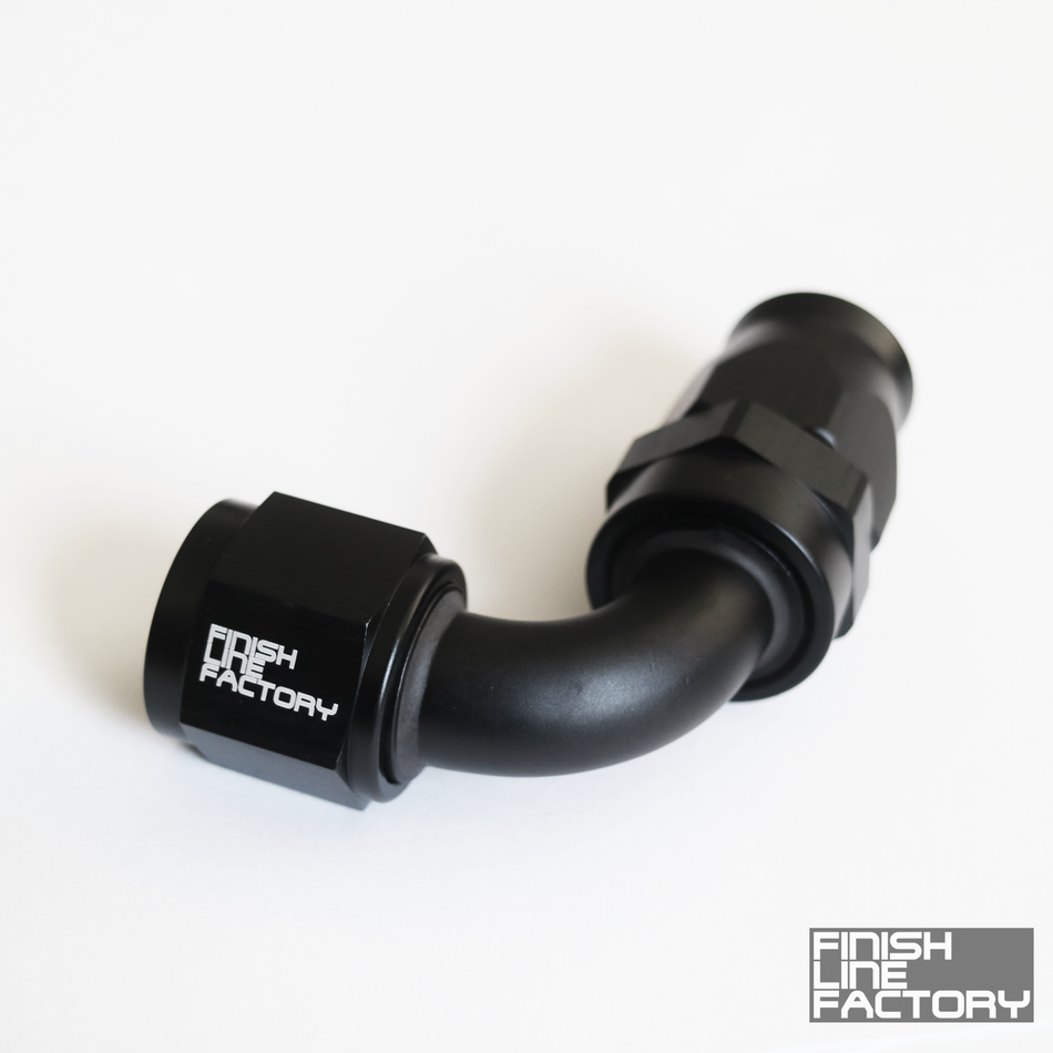 FLF Swivel Hose End (Braided PTFE) - 90 Degree AN