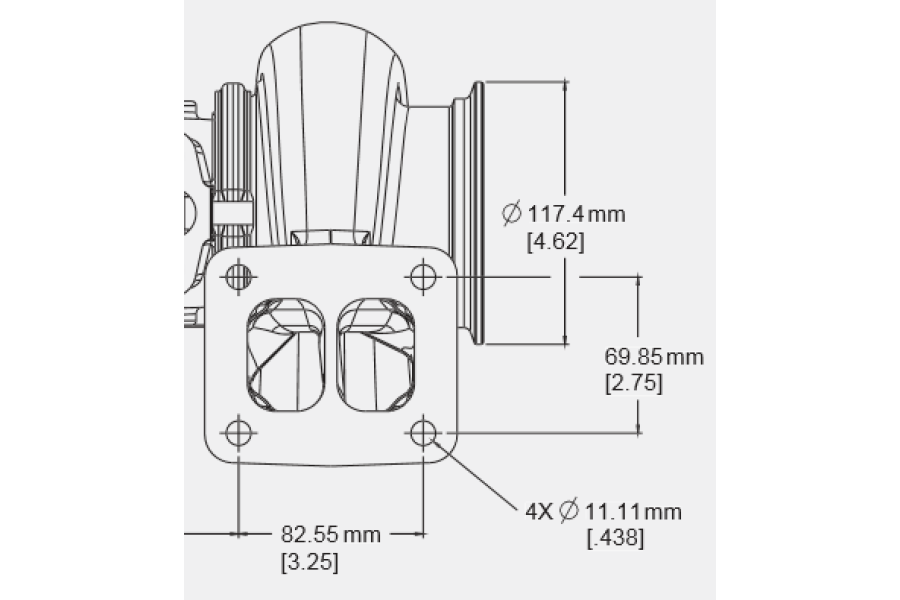 BorgWarner AirWerks T4 S400SX/SX-E 83mm Turbine Housing