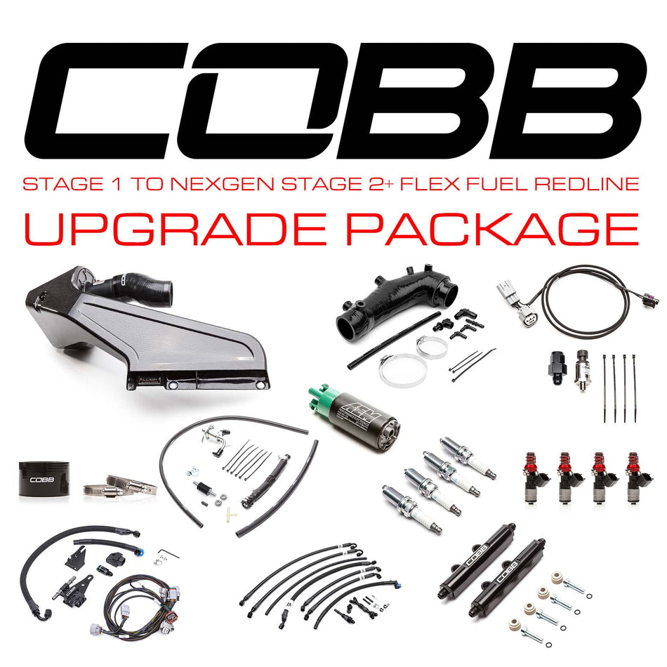 Cobb 15-21 Subaru STI / 2018 Type RA Stage 1 to NexGen Stg 2 + Flex Fuel Redline CF Power Pkg Upgd.