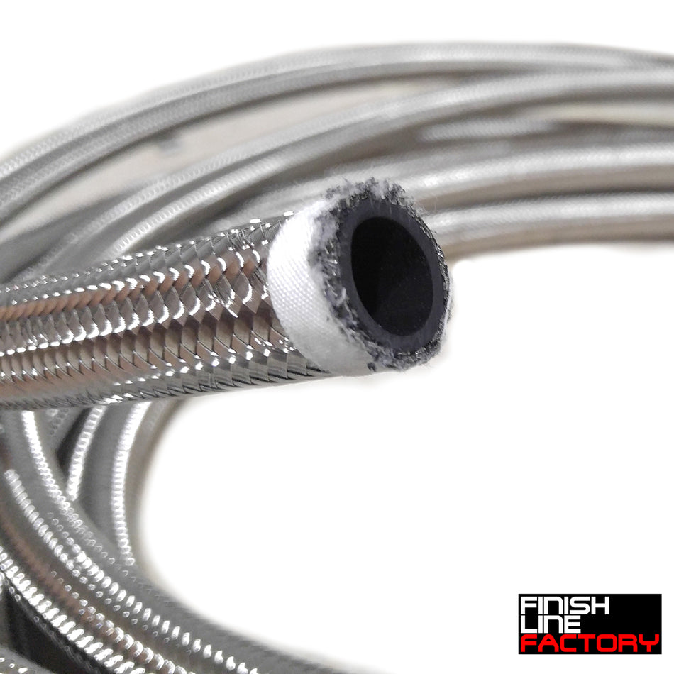 FLF Stainless Steel Braided Hose (10 Foot Roll)