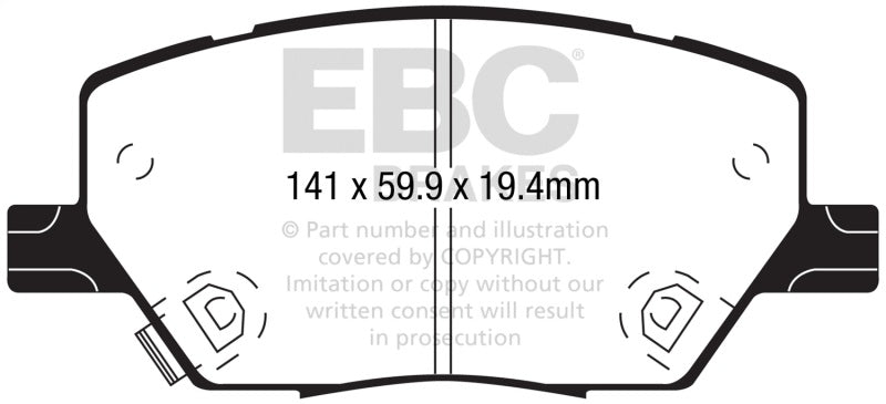 EBC 2015+ Fiat 500X 1.4T Extra Duty Front Brake Pads