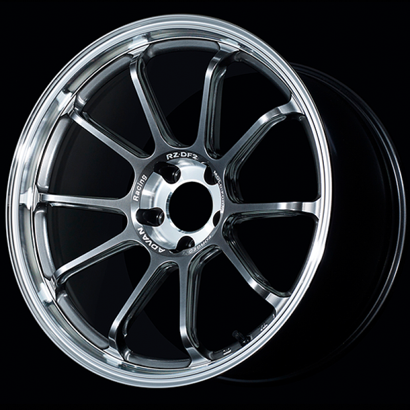 Advan RZ-DF2 19x10.5 / +24 Offset / 5x114.3 / 73mm Bore / Diamond Cut and Hyper Platinum Black