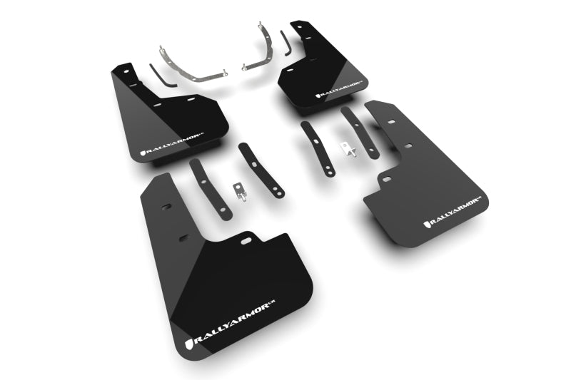 Rally Armor 25-26 Hyundai Tucson (Excl. ICE &amp; XRT) Black UR Mud Flap w/ White Logo