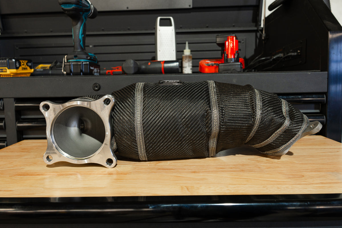 TSP x PTP Form Fitting Black Lava Downpipe Blanket for 2017+ Honda/Acura - TSP HEDP - FK8 Accord TLX RDX