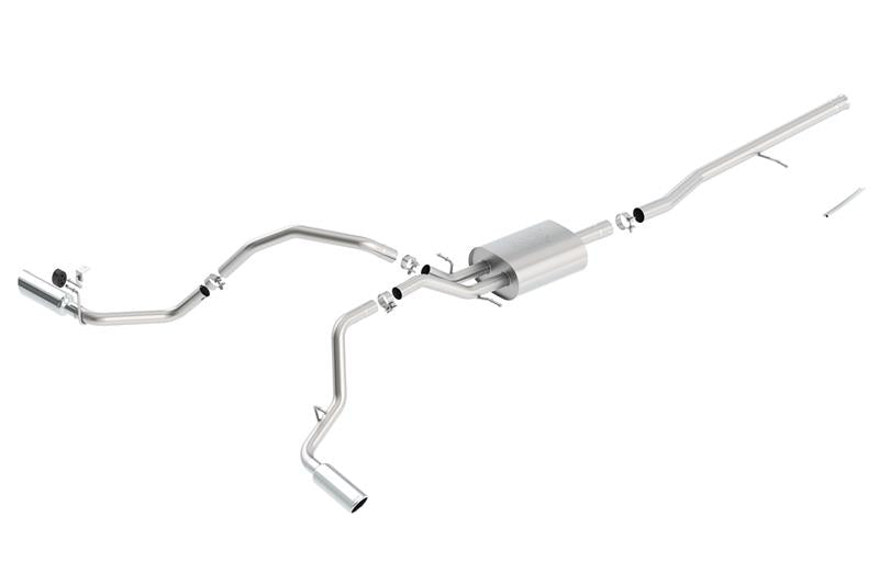 Borla 14 Silv/Sierra C/B Exhaust ATAK 1500 5.3L V8 AT/MT 2&4WD Ext Cab Split Side Exit