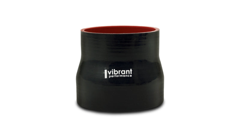 Vibrant Silicone Reducer Coupler 3.00in ID x 2.375in ID x 3.00in Long - Black