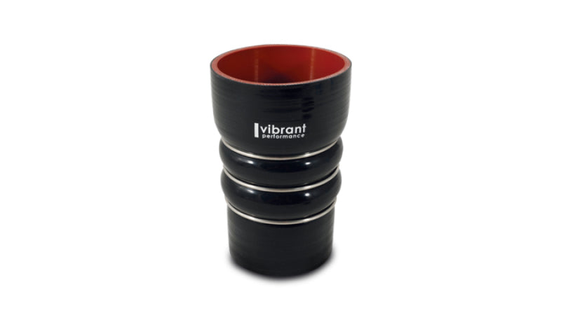 Vibrant Silicone Coupling 4 Ply Aramid CAC Transition Hose 4in x 3.5in Inlet/Outlet - Black