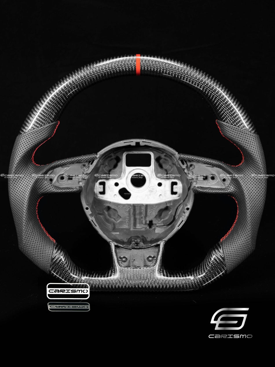 Carismo Steering Wheel For Audi (B8.5 Wheel) - Sport - Gloss Carbon - Perforated Leather