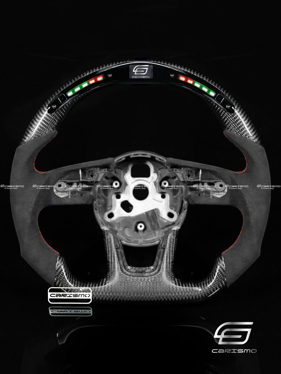 Carismo Steering Wheel For Audi (B9 Wheel) - Classic RPM LED - Gloss Carbon - Alcantara