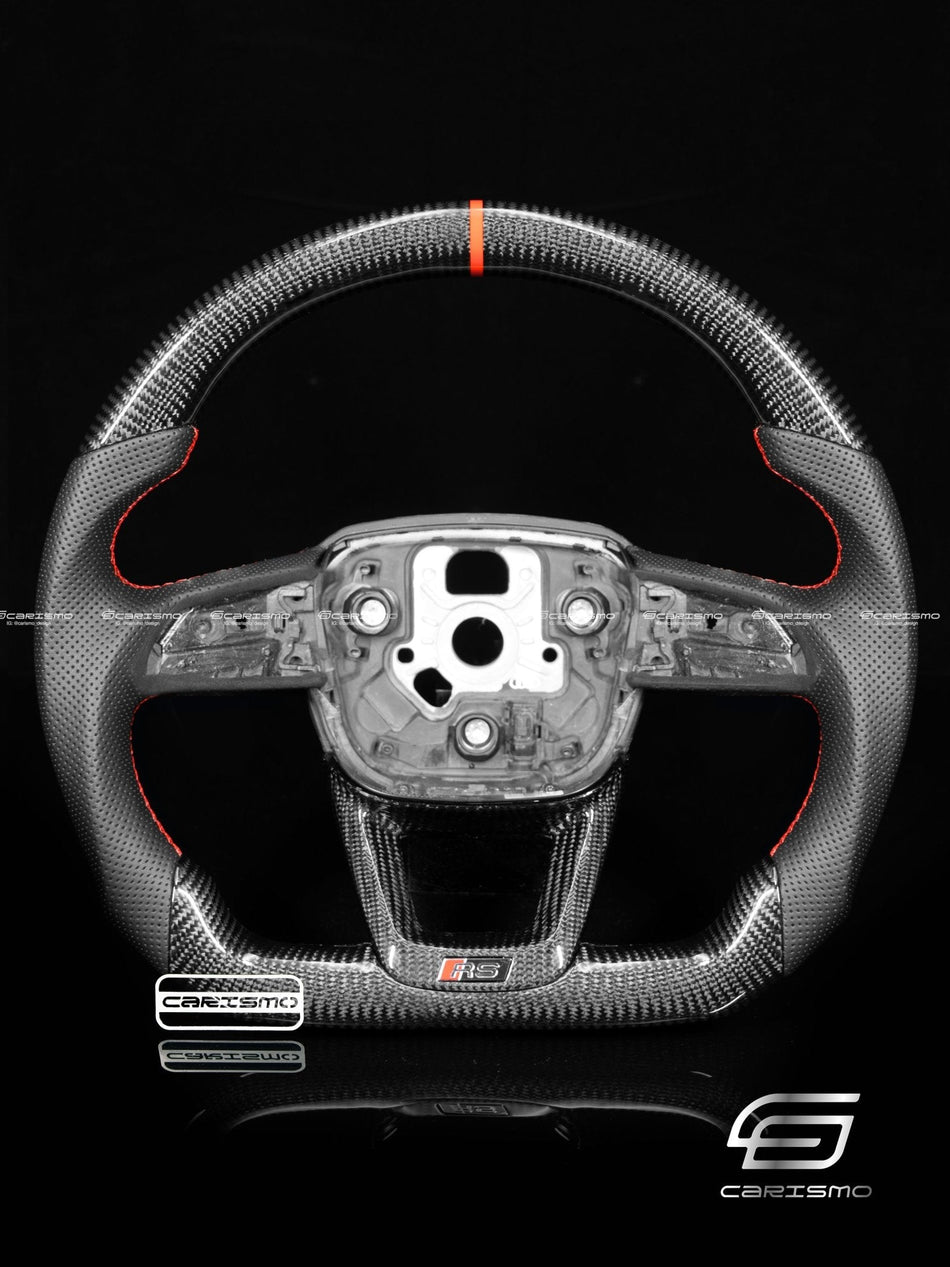 Carismo Steering Wheel For Audi (B9.5 Wheel) - Sport - Gloss Carbon - Perforated Leather