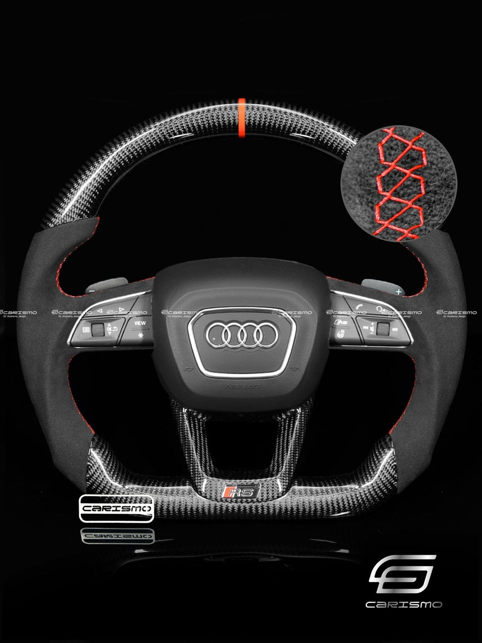 Carismo Steering Wheel For Audi (B9.5 Q Wheel) - Sport - Gloss Carbon - Alcantara