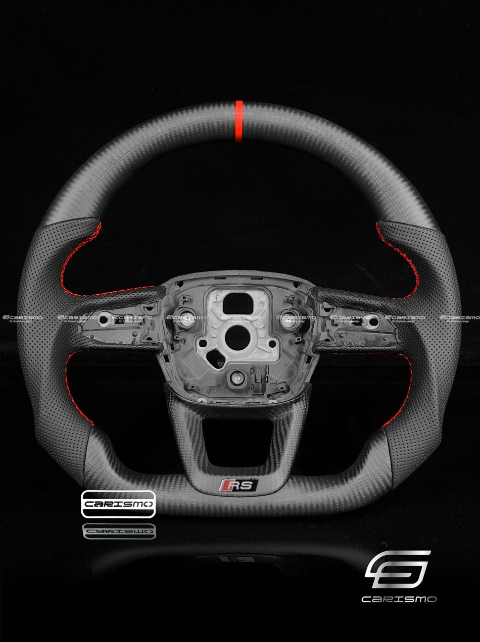 Carismo Steering Wheel For Audi (B9.5 Q Wheel) - Sport - Matte Carbon - Perforated Leather