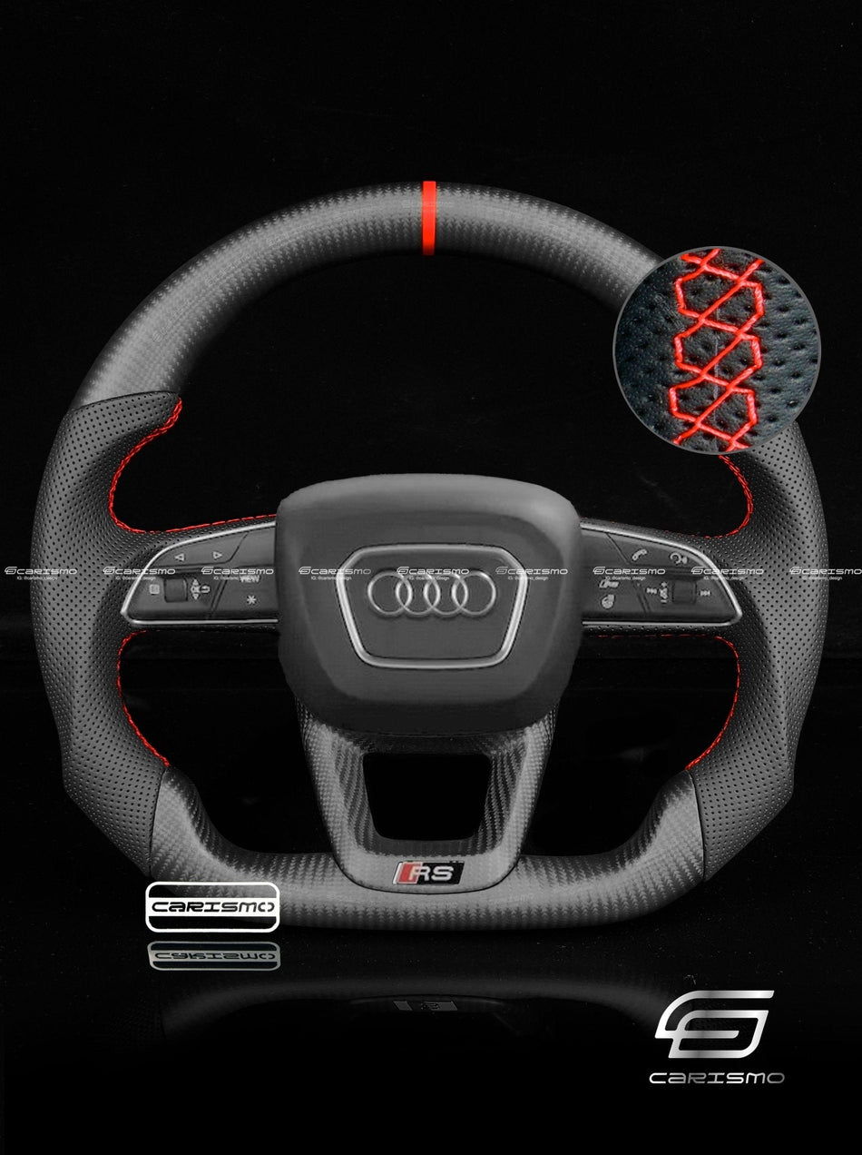 Carismo Steering Wheel For Audi (B9.5 Wheel) - Sport - Matte Carbon - Perforated Leather