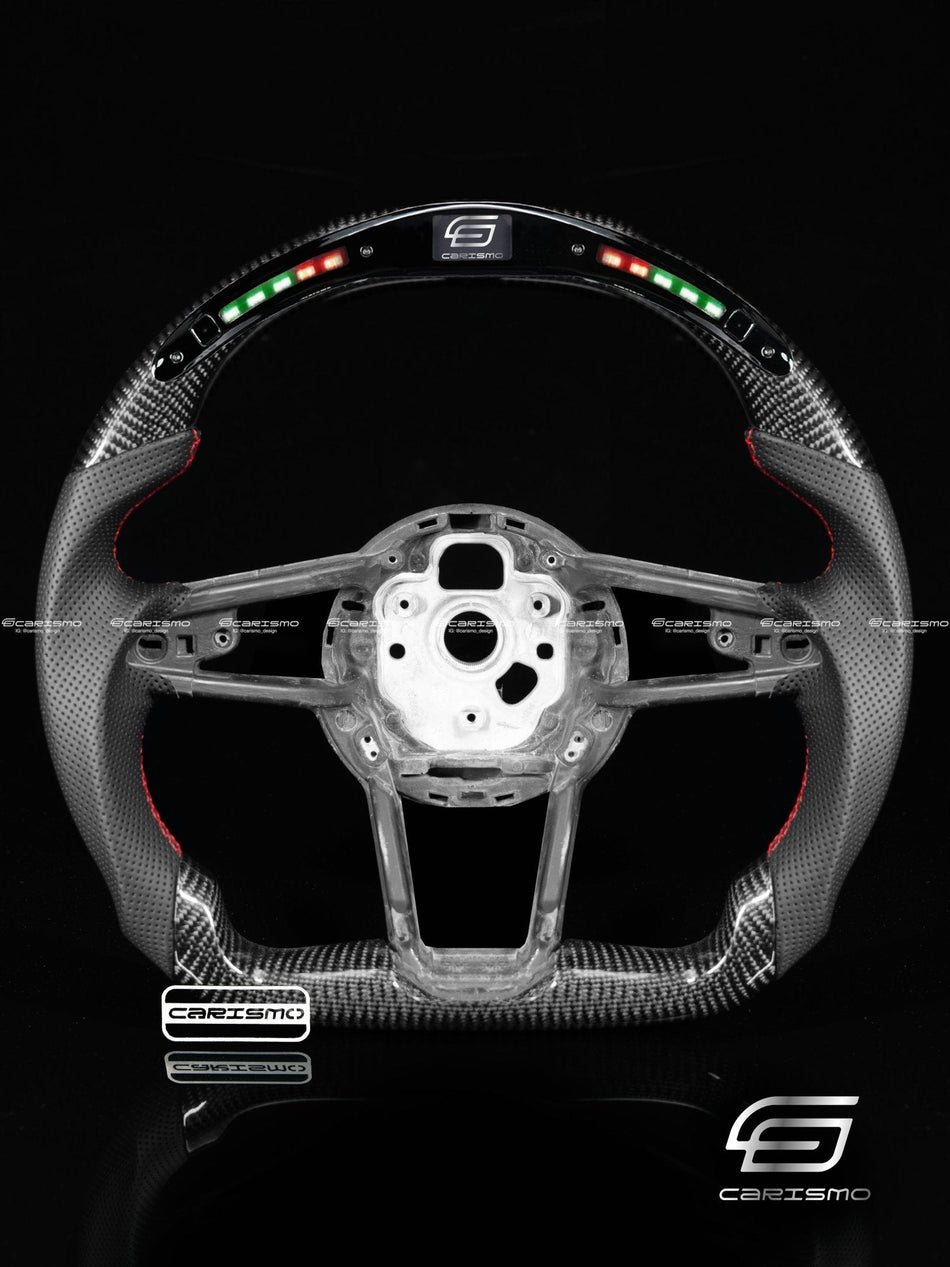 Carismo Steering Wheel For Audi R8 (Gen 2) - Classic RPM LED - Gloss Carbon - Perforated Leather