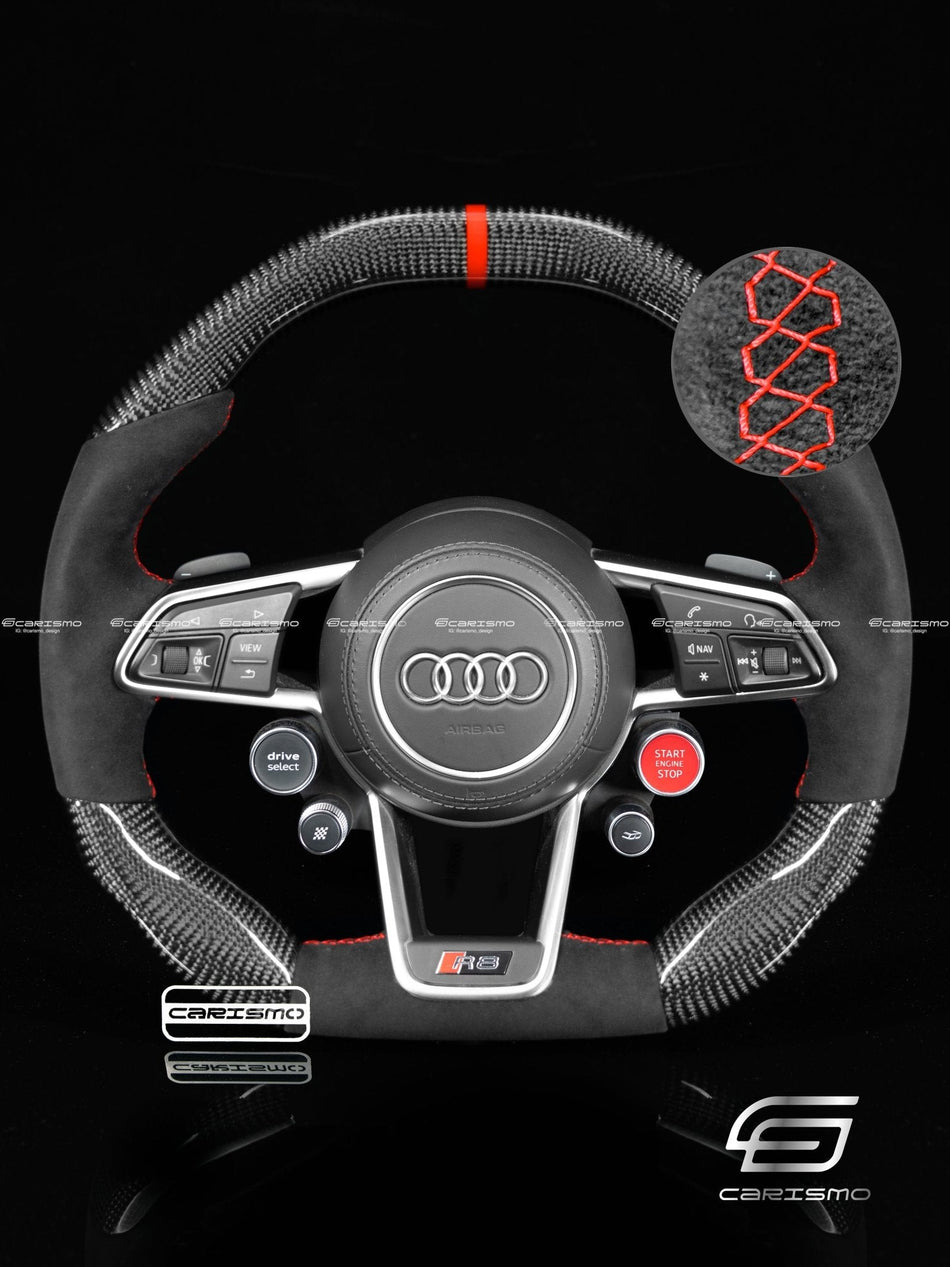 Carismo Steering Wheel For Audi R8 (Gen 2) - Signature - Gloss Carbon - Alcantara